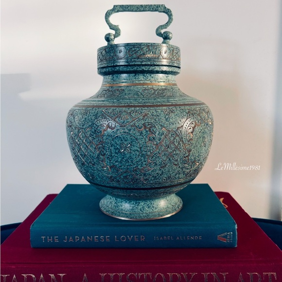 Other - Vintage Timeless Oriental  Engraved Brass Jar with Lid